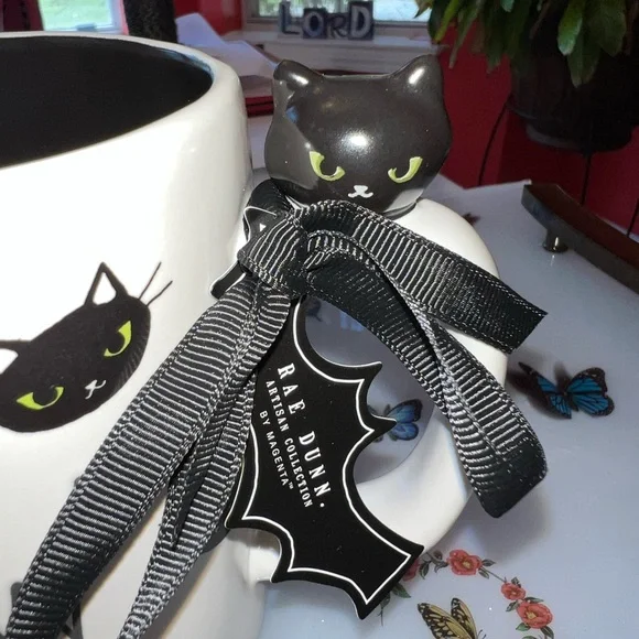 Rae Dunn White and Black Cat Coffee Cup. NWT - Picture 3 of 5